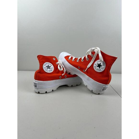 Converse Women's Orange High-Top Sneakers Size 8 - Picture 1 of 10
